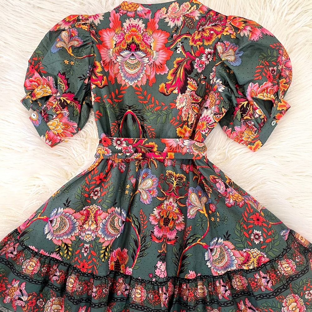 A LOVES A "Bubble Sleeve Dress in Olive” NWT - Picture 2 of 5